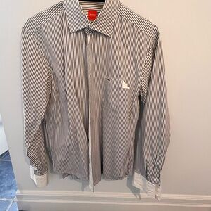 Boss Men's Pinstripe Black and White Dress Shirt